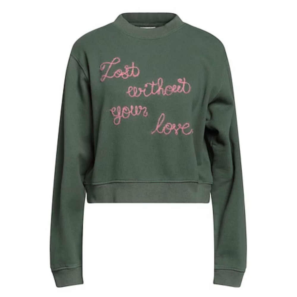 Roy Rogers Old Glory NWT Green Cropped Sweatshirt "Lost Without Your Love" SZ XL